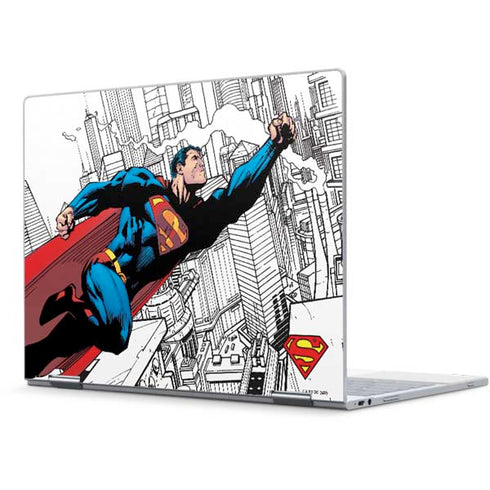 DC Comics Superman Super Speed Flying Over City Pixelbook Skin